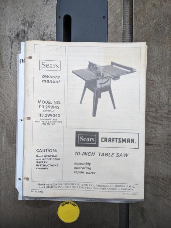 SOLD Craftsman Model 113 10” Cast Iron Table Saw Older Model Non Firearm Classifieds